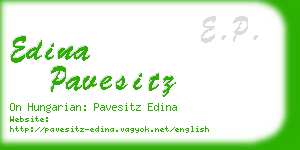 edina pavesitz business card